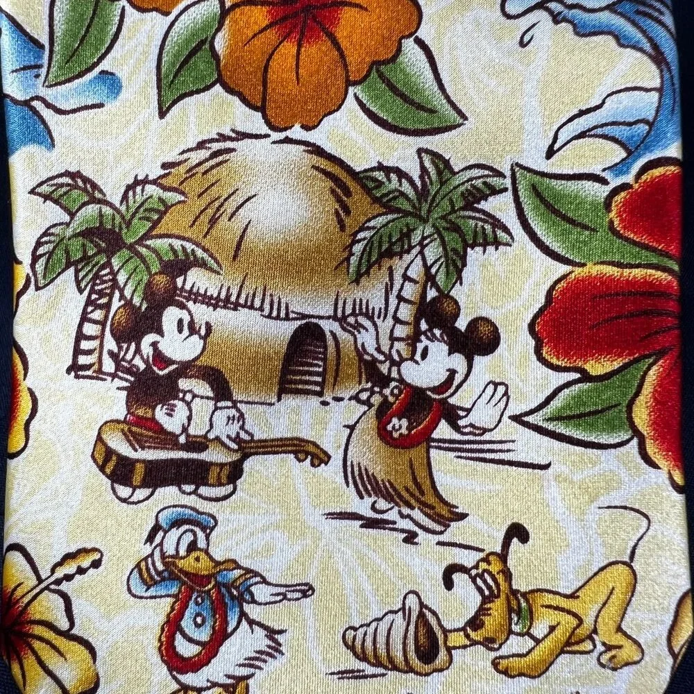 Disney Parks Hawaiian-Themed Mickey Mouse & Friends 100% Silk Tie - Picture 2 of 5